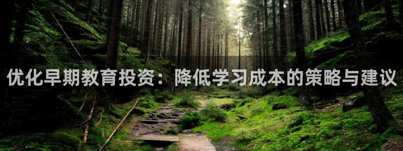 恒行2韩74OOO5：优化早期教育投资：降低学习成本的策略与建议