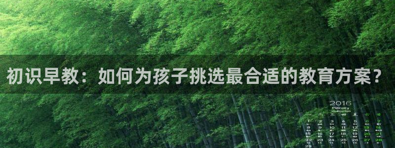 恒行2韩74OOO5：初识早教：如何为孩子挑选最合适的教育方案？