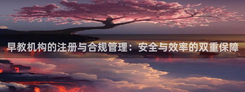 恒行2冯74OOO5：早教机构的注册与合规管理：安全与效率的双重保障