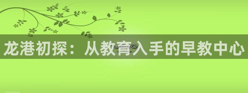 恒行2下74OOO5：龙港初探：从教育入手的早教中心