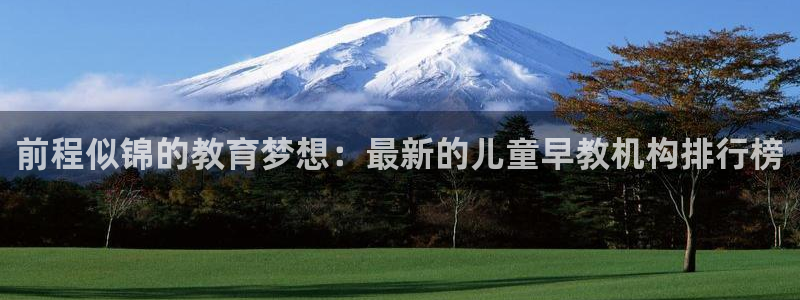 恒行开户娱乐赞议6ll5l:前程似锦的教育梦想:最新的儿童早教机构排行榜