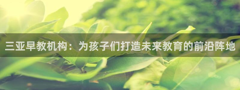 恒行娱乐掌74ooo5呀蚕：三亚早教机构：为孩子们打造未来教育的前沿阵地