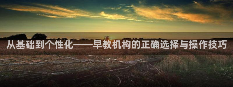 恒行2陈74OOO5:从基础到个性化——早教机构的正确选择与操作技巧