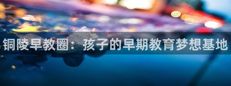恒行2杨74OOO5：铜陵早教圈：孩子的早期教育梦想基地