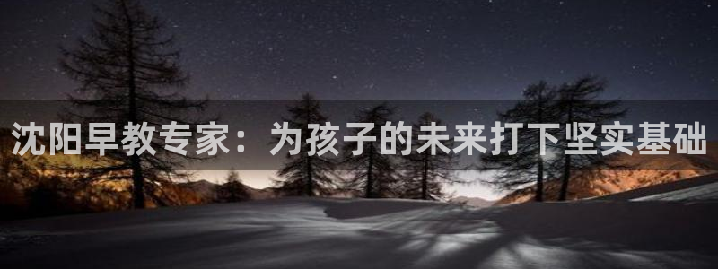 恒行娱乐鸟74ooo5判官：沈阳早教专家：为孩子的未来打下坚实基础