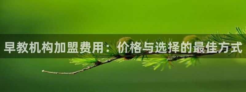 恒行娱乐郑74OOO5:早教机构加盟费用:价格与选择的最佳方式