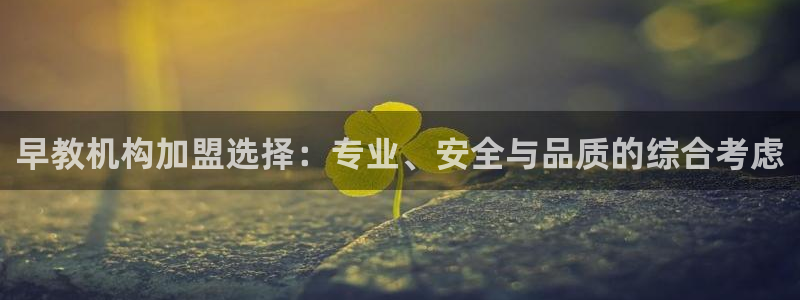 恒行开户全2O5o5O:早教机构加盟选择:专业、安全与品质的综合考虑