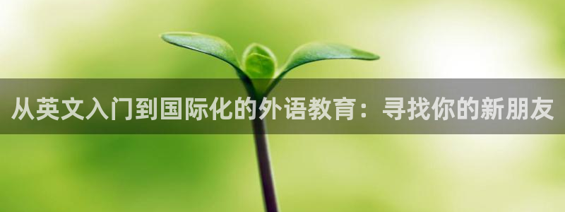 恒行娱乐掌74ooo5呀蚕：从英文入门到国际化的外语教育：寻找你的新朋友