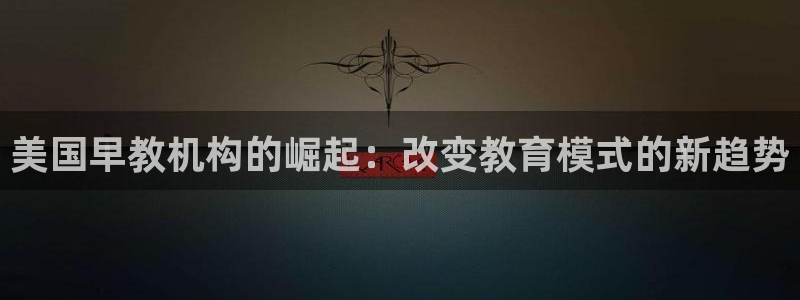 恒行主管6ll5l指定:美国早教机构的崛起:改变教育模式的新趋势