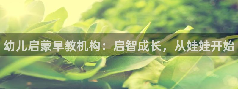 恒行娱乐5ll533主管优雅：幼儿启蒙早教机构：启智成长，从娃娃开始