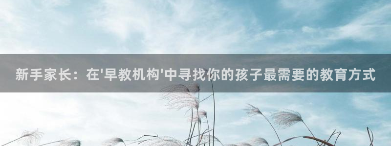 恒行娱乐掏沂74ooo5弛：新手家长：在\'早教机构\'中寻找你的孩子最需要的教